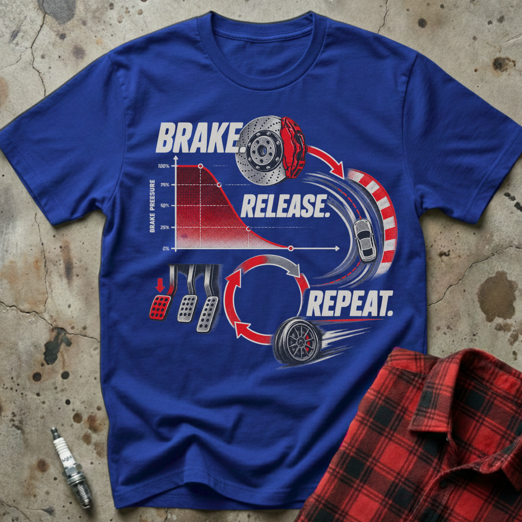Brake Release Repeat T Shirt - Royal