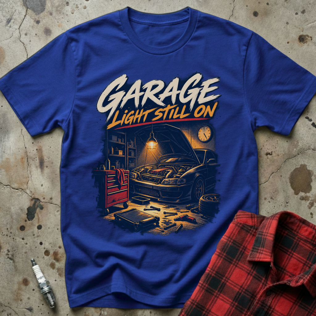 Garage Light On T-Shirt - Royal