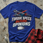 Torque Specs Opinions T-Shirt - Royal