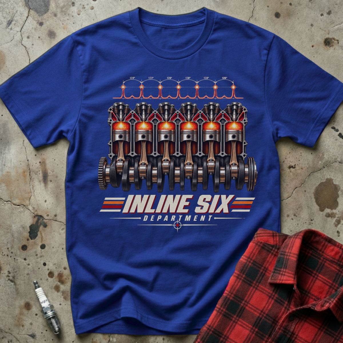 Inline Six Department T Shirt - Royal