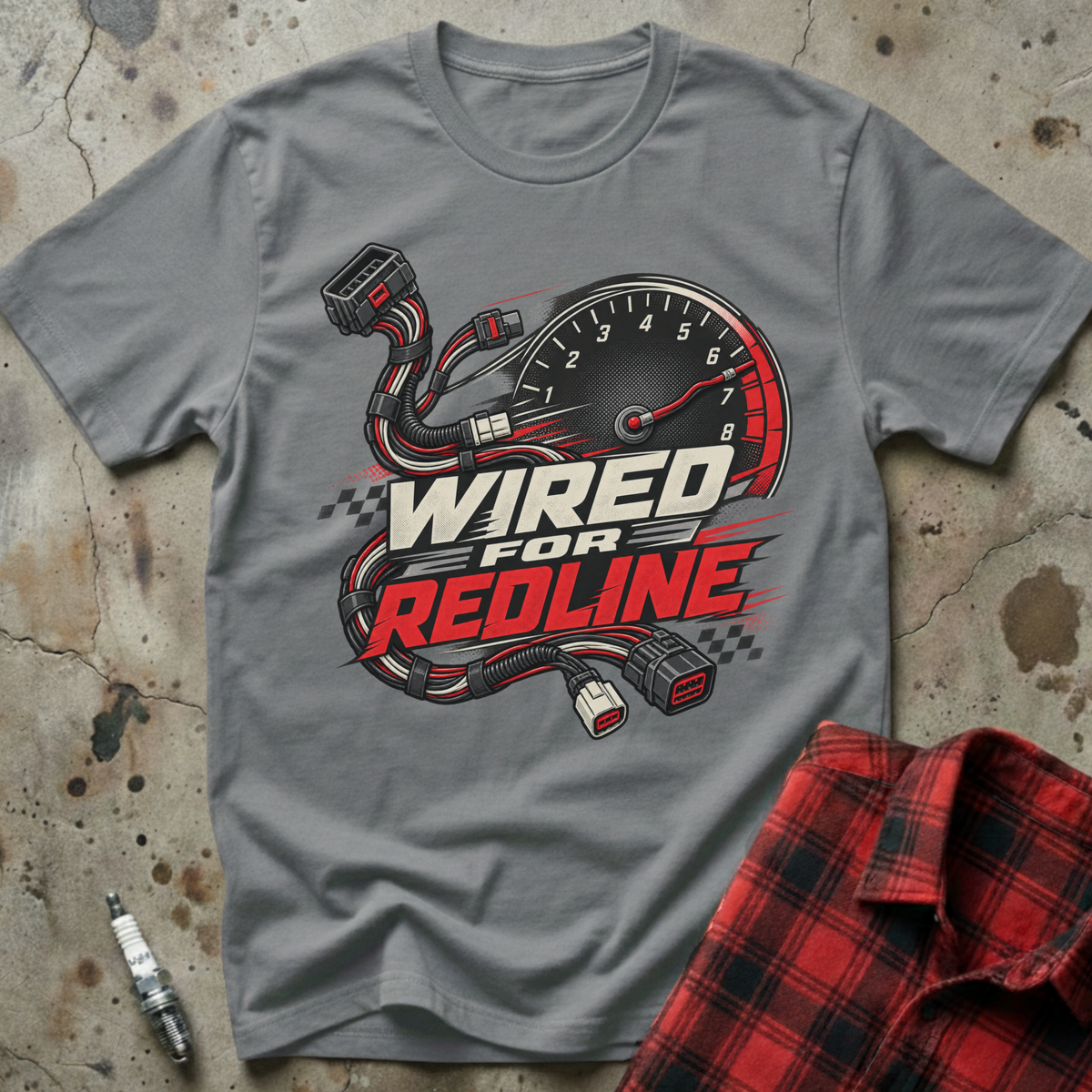 Wired For Redline T Shirt - Sport Grey