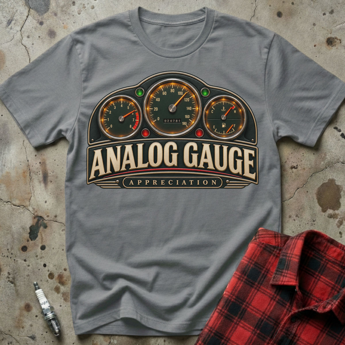 Analog Gauge Appreciation T-Shirt - Sport Grey