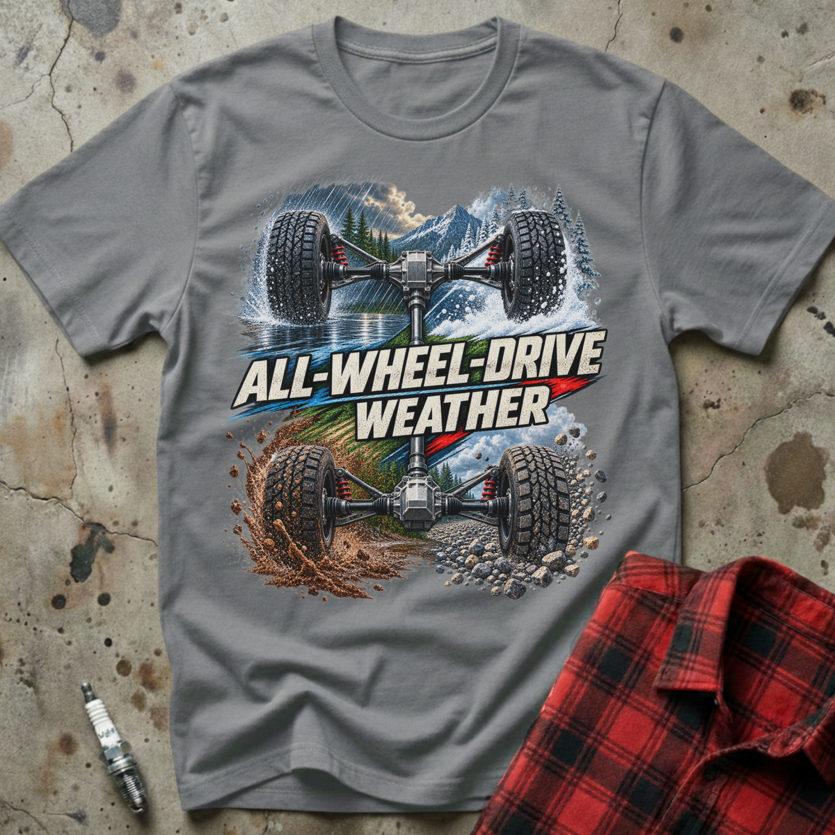 All Wheel Drive T Shirt - Sport Grey