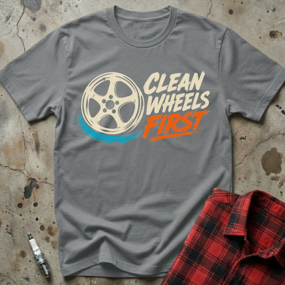 Clean Wheels First T-Shirt - Sport Grey