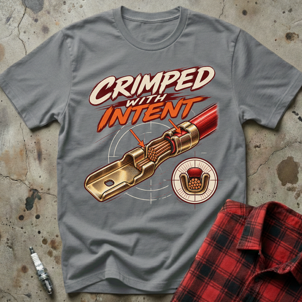 Crimped With Intent T Shirt - Sport Grey
