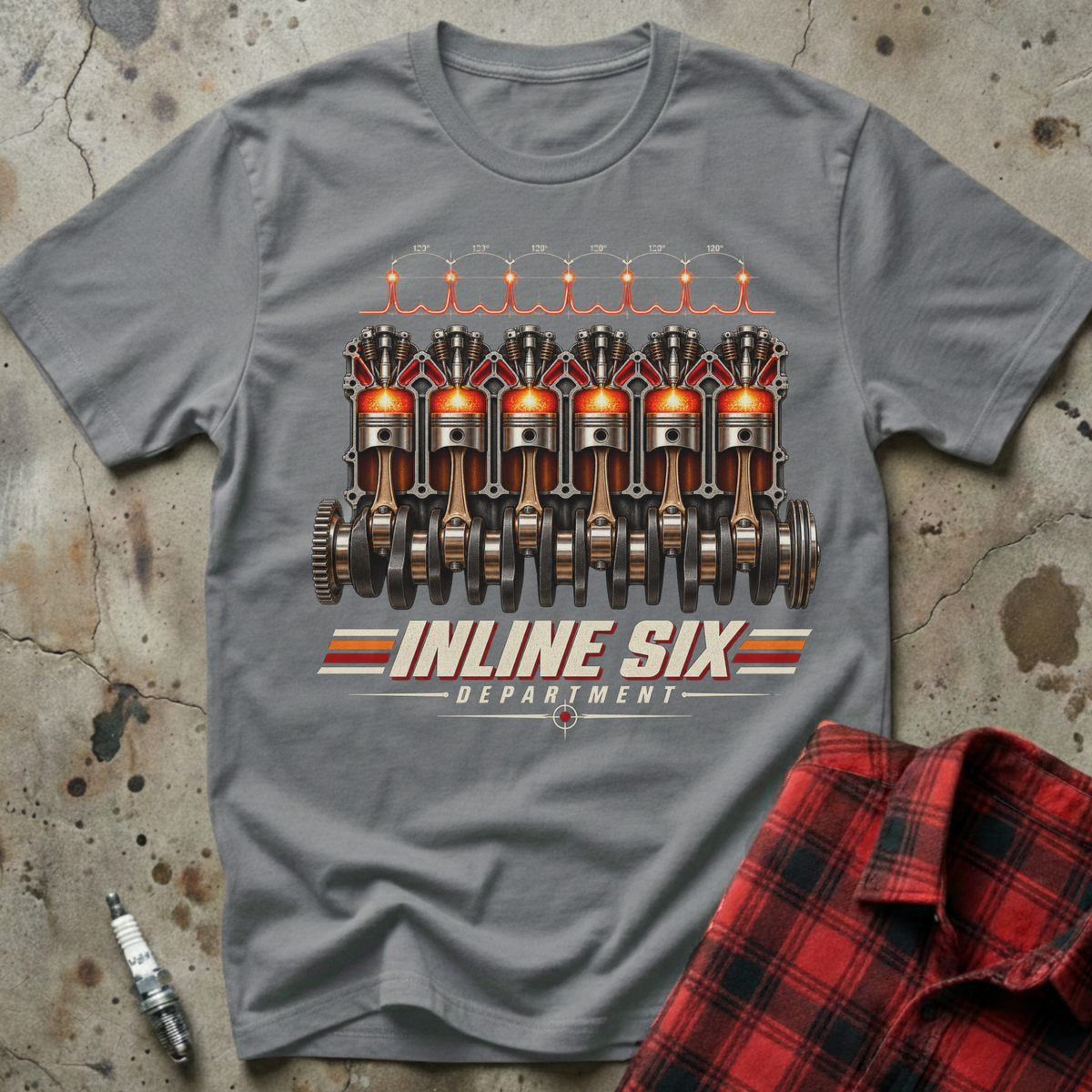 Inline Six Department T Shirt - Sport Grey