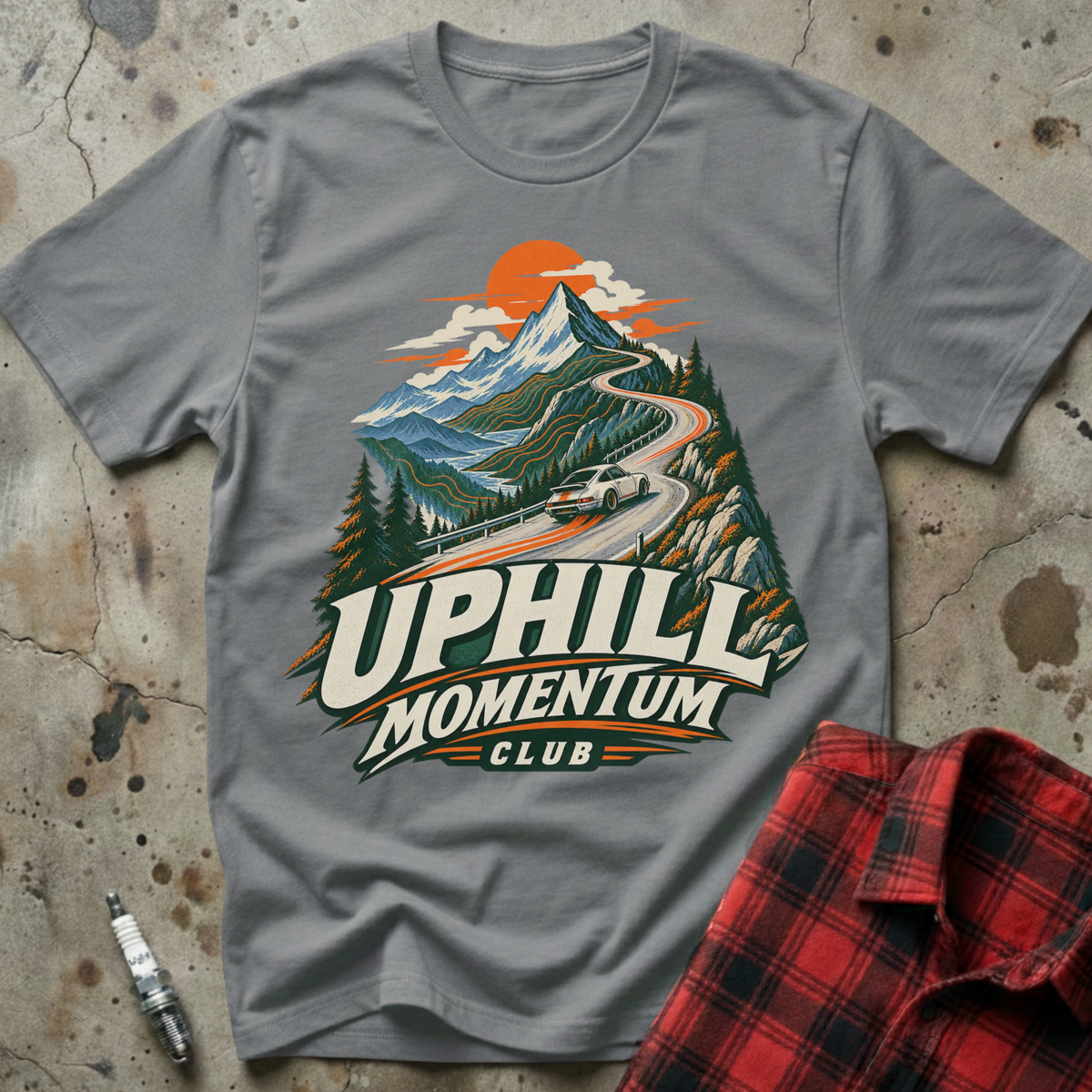 Uphill Momentum Club T-Shirt - Sport Grey