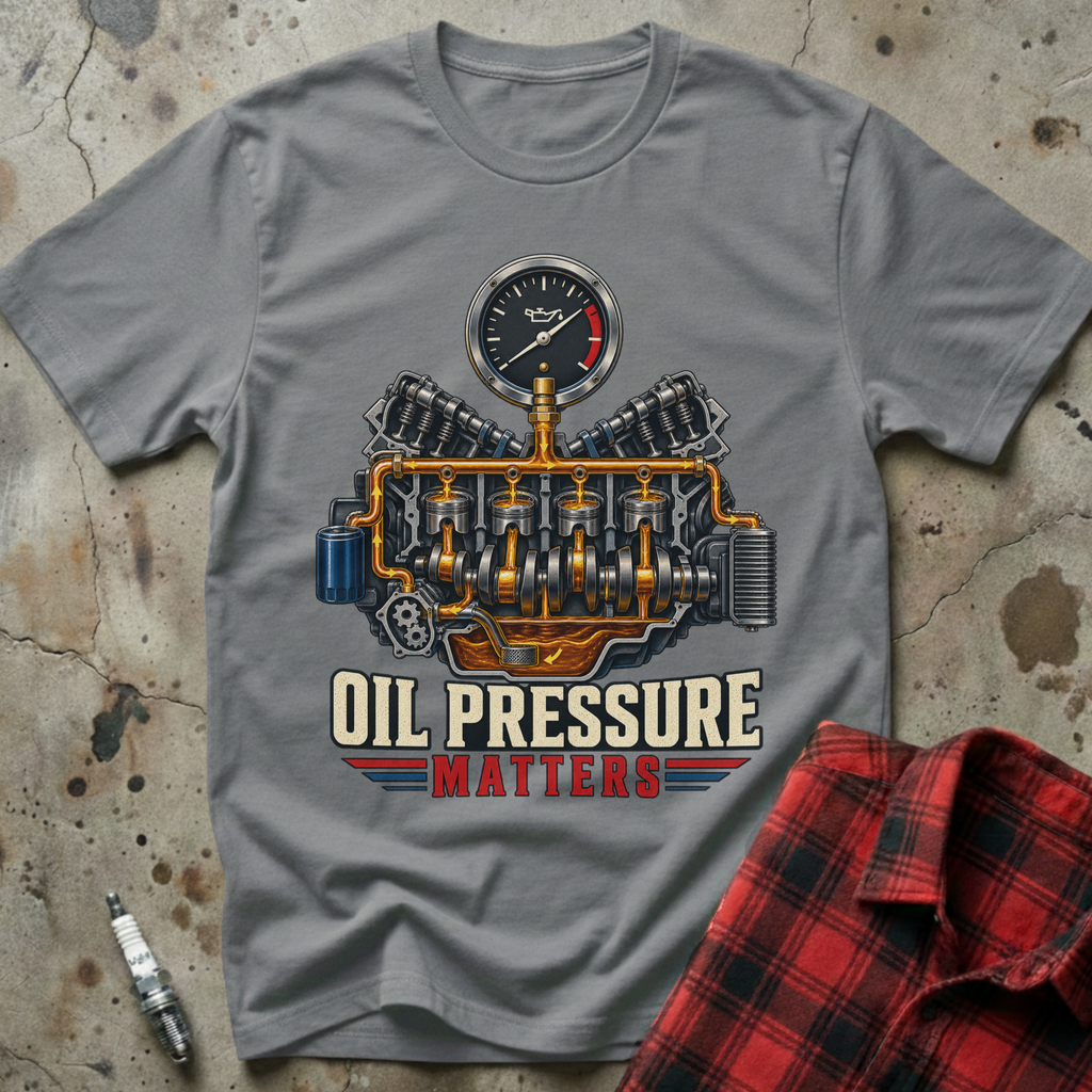 Oil Pressure Matters T-Shirt - Sport Grey