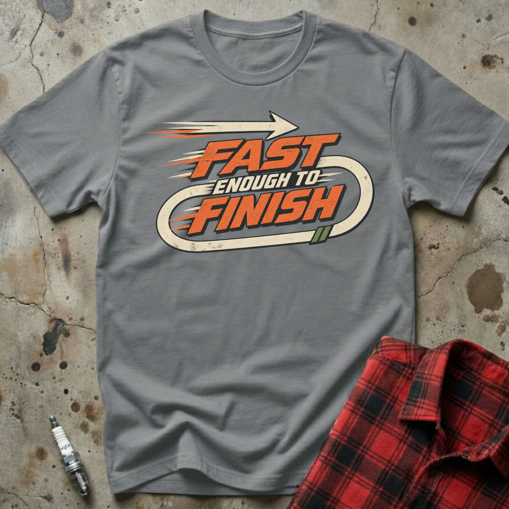 Fast Enough Finish T-Shirt - Sport Grey