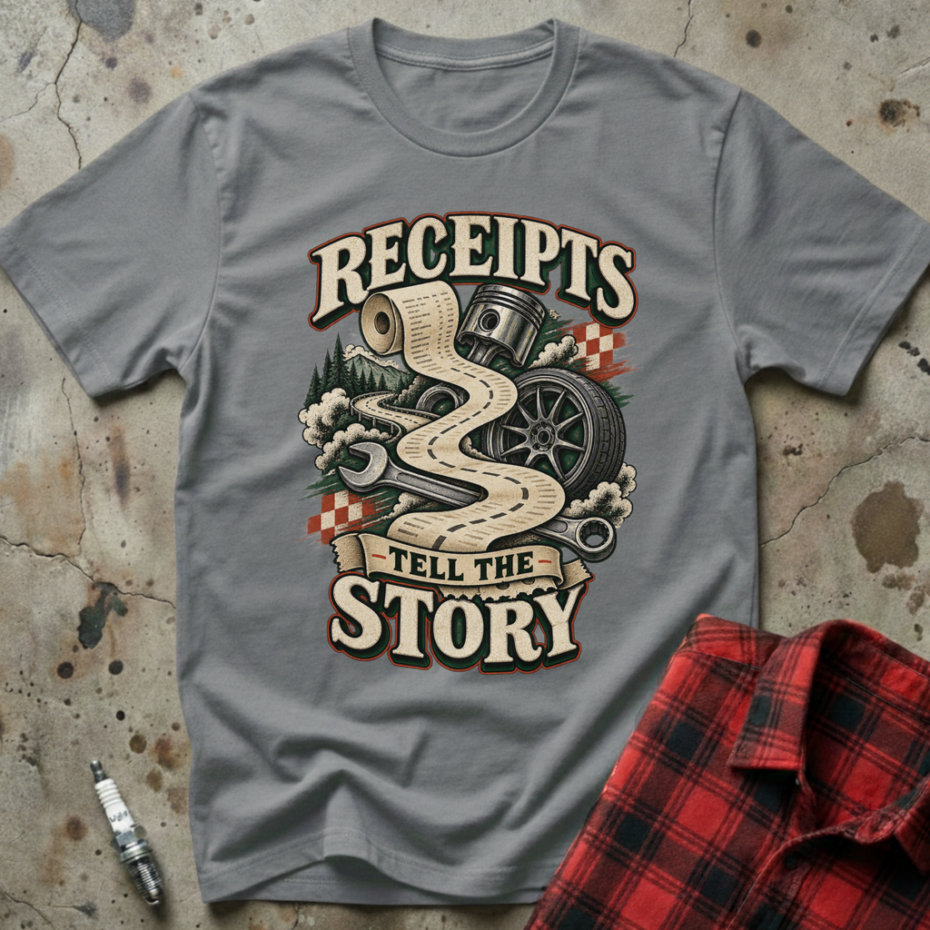 Receipts Tell Story T-Shirt - Sport Grey