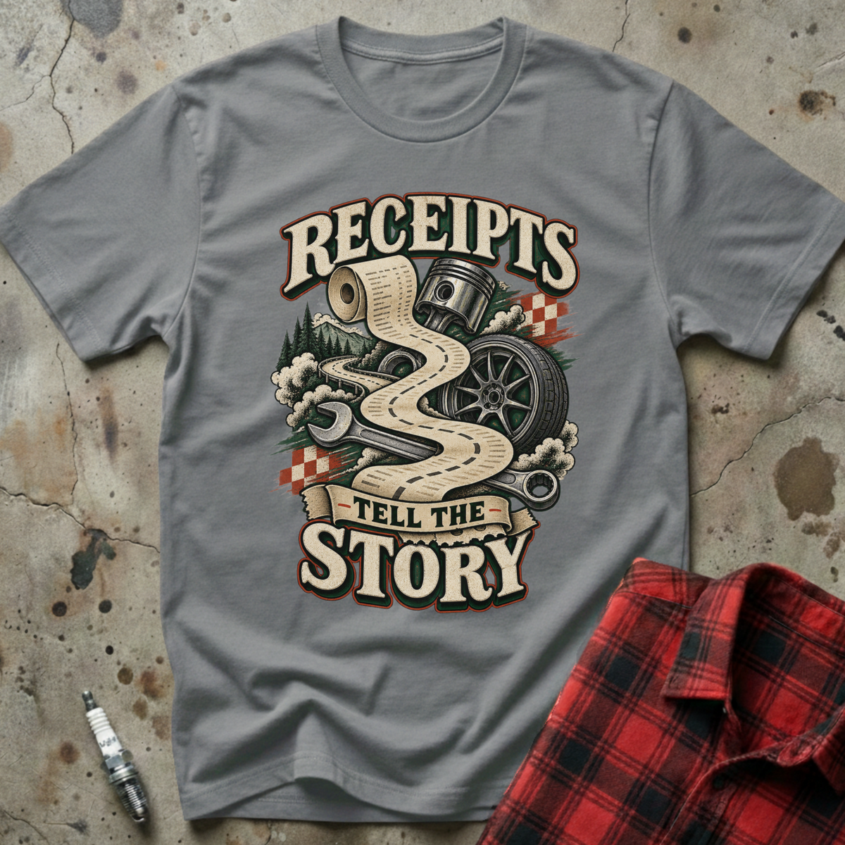 Receipts Tell Story T-Shirt - Sport Grey