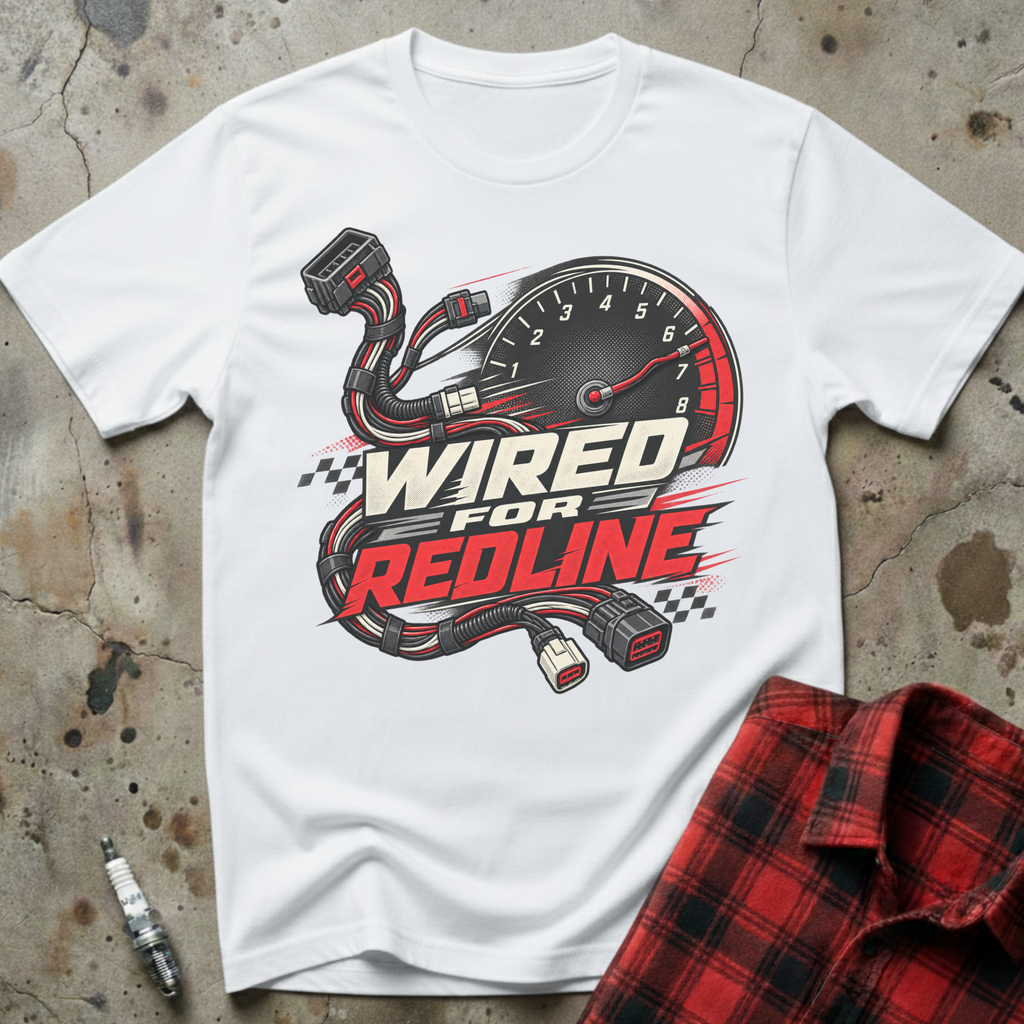 Wired For Redline T Shirt - White