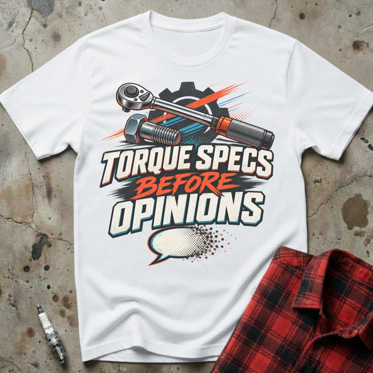 Torque Specs Opinions T-Shirt - White