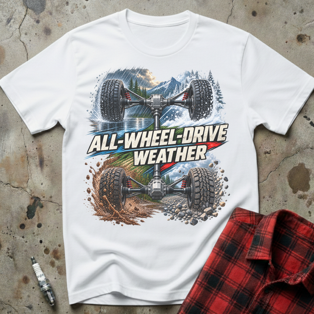 All Wheel Drive T Shirt - White