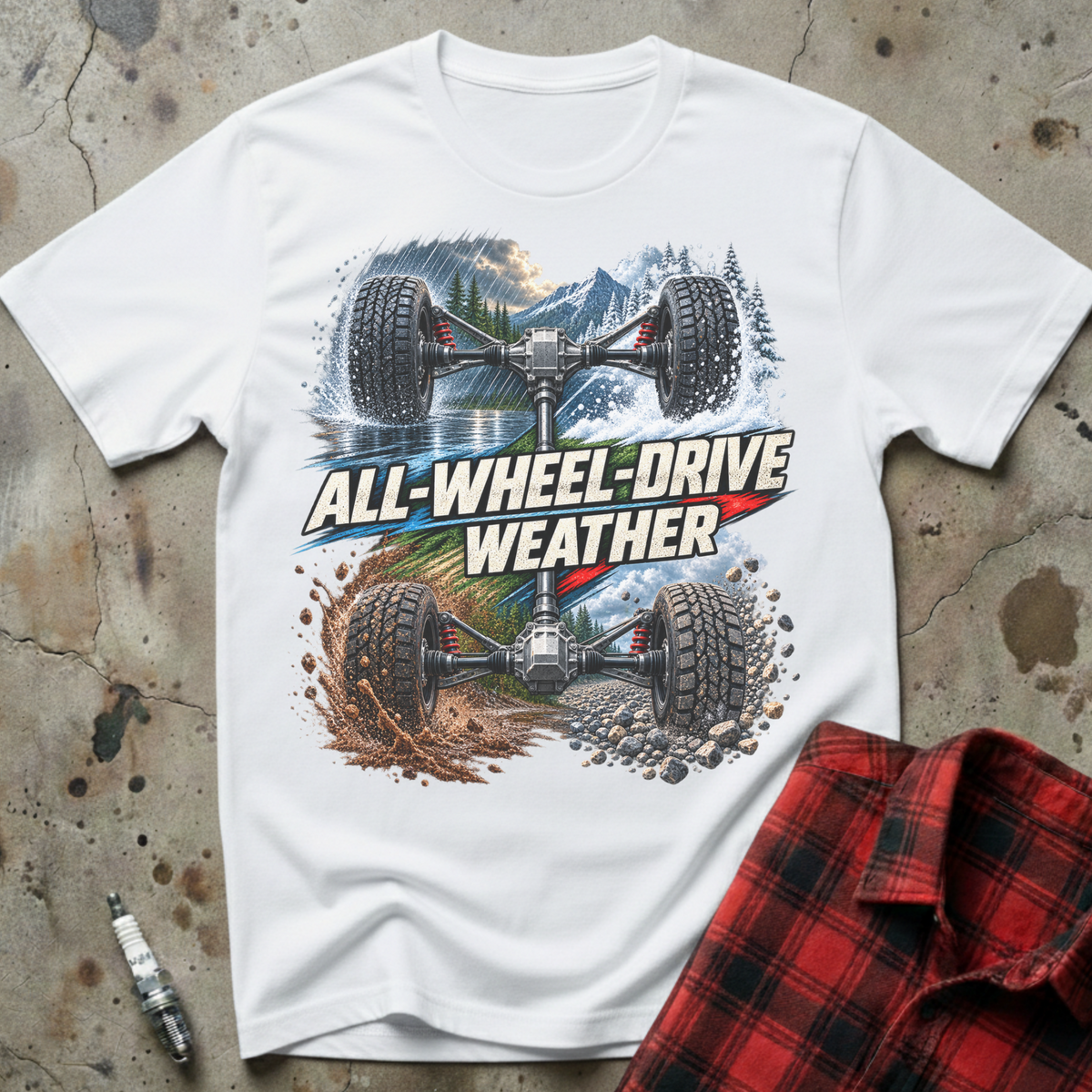 All Wheel Drive T Shirt - White