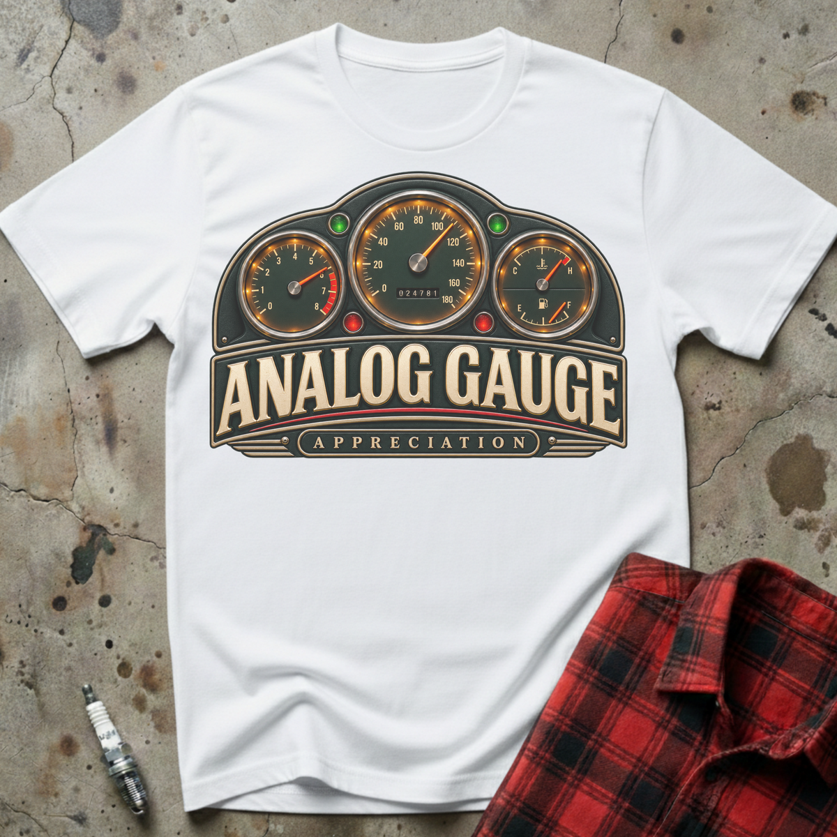 Analog Gauge Appreciation T-Shirt - White