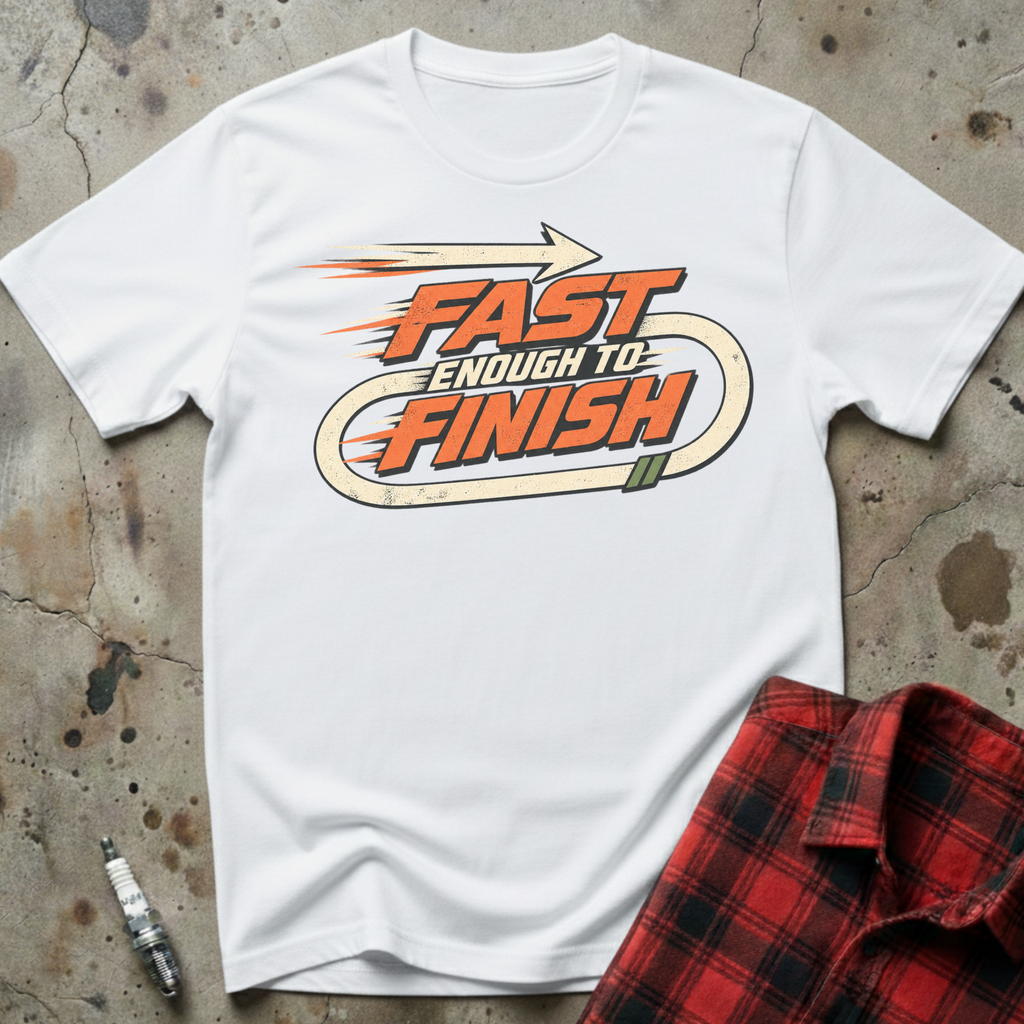 Fast Enough Finish T-Shirt - White
